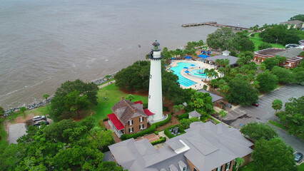 The St. Simons Island Light is a lighthouse on the southern tip of St. Simons Island, Georgia, United States. Created 08.28 .24