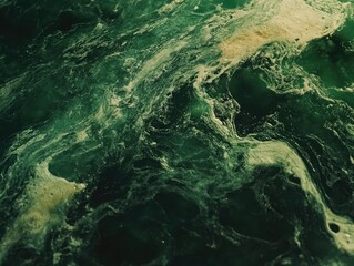 Abstract Green Water Swirl Texture Background