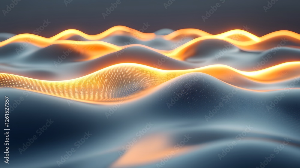 Poster 3d image of a stylized wave pattern in minimalist design with smooth curves and fluid shapes