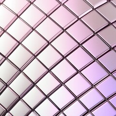 Fototapeta premium Shiny geometric pattern with reflective tiles in pink and purple hues