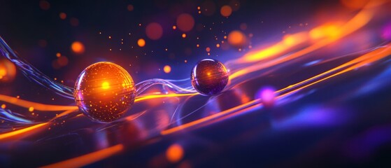 Abstract Cosmic Spheres: A Symphony of Light and Color