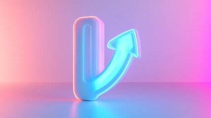 Neon Arrow Growth Concept: Upward Trending,  Innovation and Progress Visualized