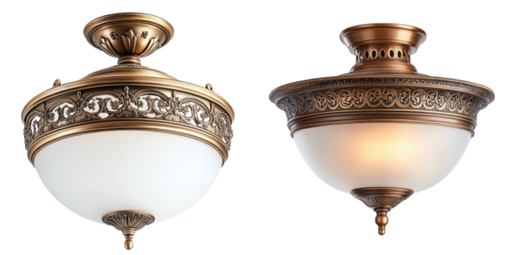 Elegant Vintage Ceiling Lights with Decorative Bronze Accents