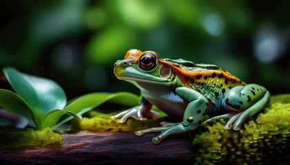 Fototapeta premium Close-Up of a Frog in its Natural Habitat