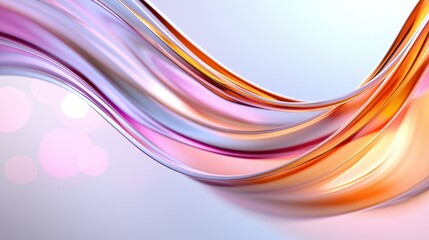 Fototapeta premium Abstract swirling pastel orange pink and purple waves