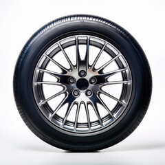 Obraz premium Ruota di automobile su sfondo bianco