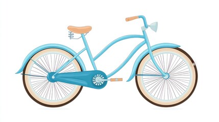 Fototapeta premium A vintage-style blue bicycle with a sleek design, ideal for leisurely rides.