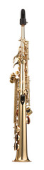 Jazz. One beautiful saxophone isolated on white