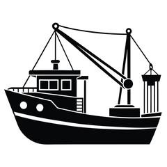 Fishing Vessel Silhouette vector file