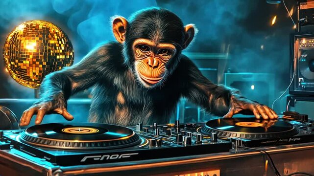Groovy Chimpanzee DJ:  A Funky Night of Jungle Beats