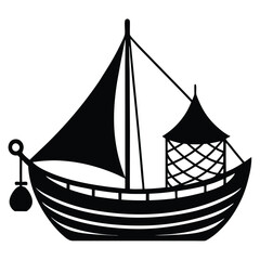 Fishing Vessel Silhouette vector file