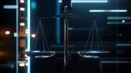 Abstract representation of AI bias detection illustrated as a balanced scale measuring algorithmic fairness