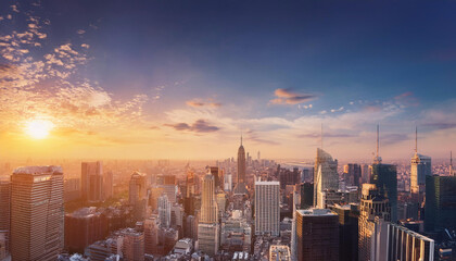 Obraz premium Panoramic View of a Modern Megapolis