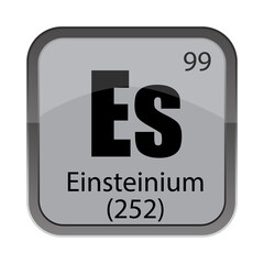 Es 99 symbol. Einsteinium 252 text. Chemical element sign. Vector periodic box.