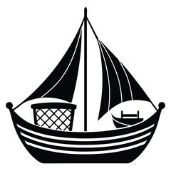Fishing Vessel Silhouette vector file