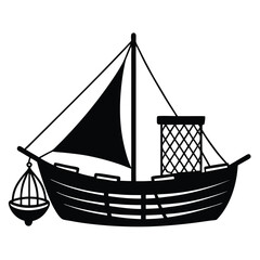 Fishing Vessel Silhouette vector file