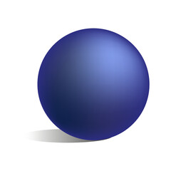 Blue gradient sphere. Glossy spherical shape. Shaded circular object. 3D abstract ball.