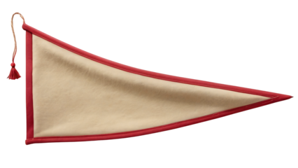 Blank Beige Pennant with Red Border Perfect for Customization