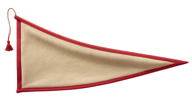 Blank Beige Pennant with Red Border Perfect for Customization