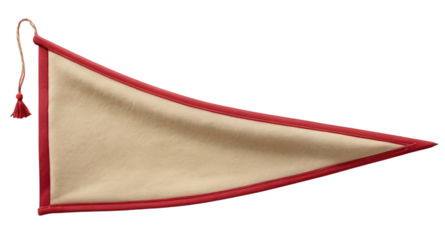 Blank Beige Pennant with Red Border Perfect for Customization