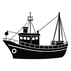 Fishing Vessel Silhouette vector file