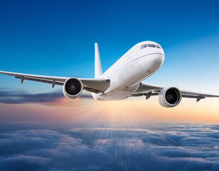 Obraz premium Image of a Passenger Airplane Flying