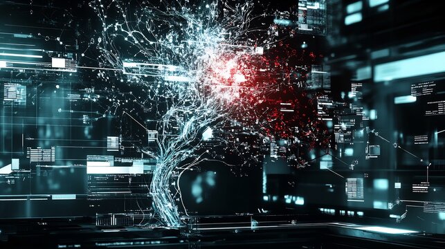 AI decision tree transparency concept with interactive digital explanations 