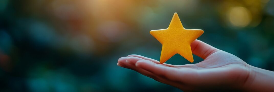 Hand Holding Star Outdoor,  Success Concept