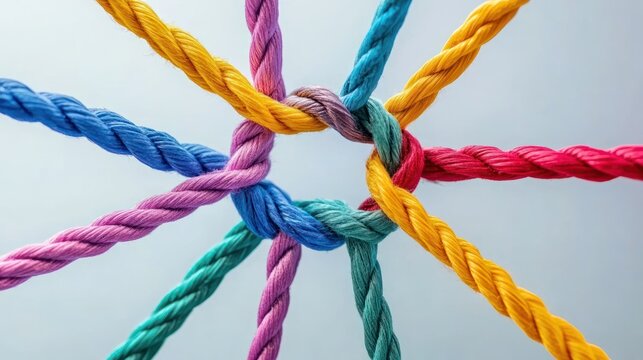 Colorful Ropes Intertwined: A Symbol of Unity and Teamwork