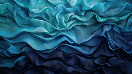 Obraz premium Abstract Blue Fabric Texture: Serene Shades of Teal, Azure, and Navy