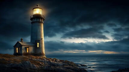 Obraz premium haunted ancient lighthouse