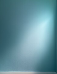 Naklejka premium 淡いブルーの漆喰壁面、スポットライトが照らすやさしい光のグラデーションが広がる心地よいリラックス空間 