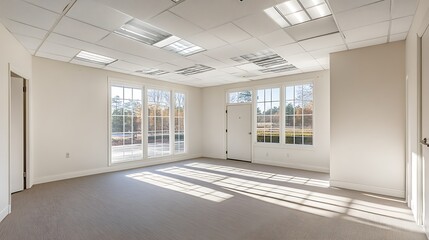 Fototapeta premium empty office with white walls and natural light 