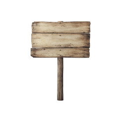 A Rustic Wooden sign isolated on transparent background.