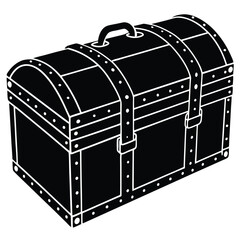 Vintage Steamer Trunk with Leather Straps and Metal Accents