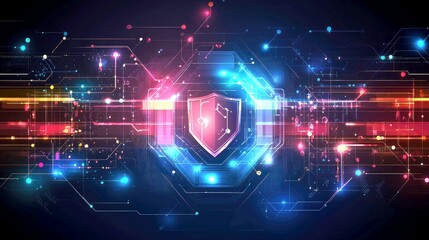 Cyber Security: Digital Shield, Network Protection, Data Privacy, Abstract Technology Background