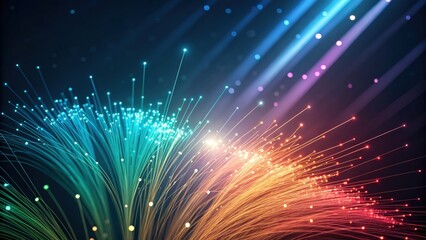 Obraz premium Vibrant abstract light trails on a dark background