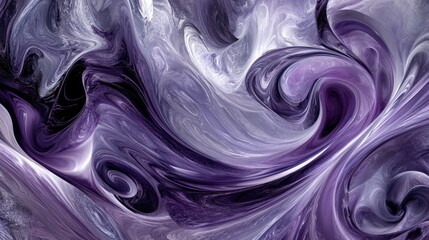Obraz premium Swirling purple and white abstract paint