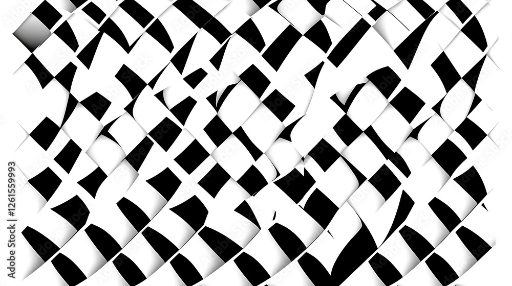 Poster abstract optical illusion checkerboard pattern creates depth and dynamic visual experience