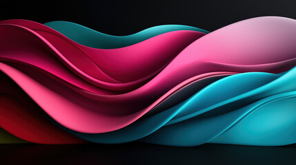Fototapeta premium Horizontal colorful abstract wave background with peru, firebrick and light sea green colors, perfect for a vibrant, modern wallpaper or design. 