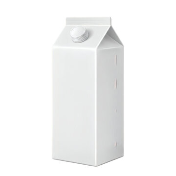 recommend clip art: Isolated White Carton of Milk or Juice Package Mockup on Transparent  Background