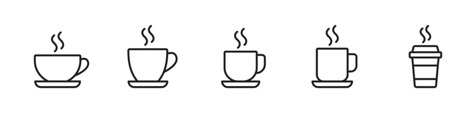 coffee cup icon set vector