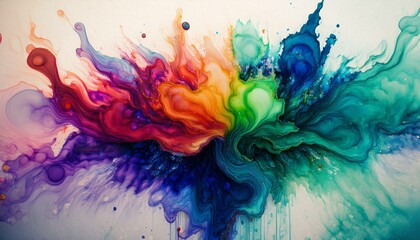 Ink bursts create a unique artistic expression.  