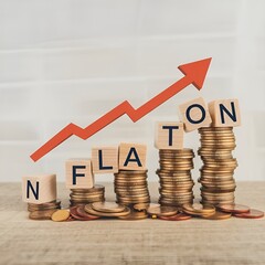financial graph with coins