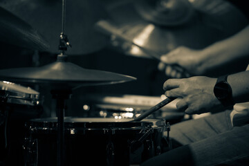 Jazz Drummer in Action