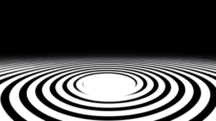 Obraz premium Black and White Hypnotic Spiral Vortex Illusion Creating Visual Depth and Abstract Perspective