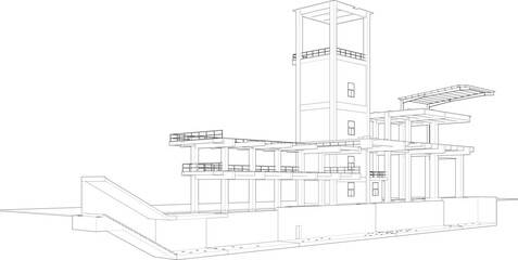 3D illustration of industrial project