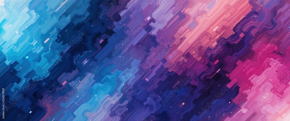 Poster Abstract Pixelated Flow: A Dynamic Background with Vibrant Color Gradient