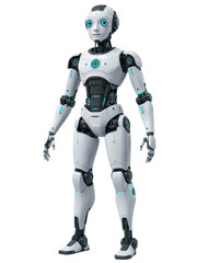 Fototapeta premium A futuristic robot, standing in a neutral pose.