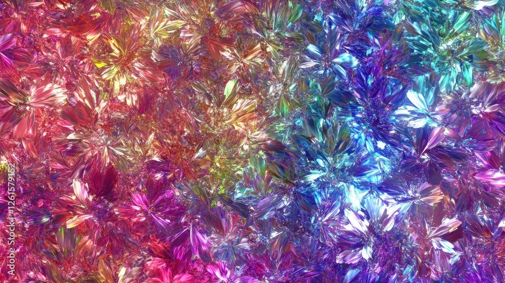 Aufkleber a seamless pattern of iridescent liquid metal, shimmering with holographic colors, creating a futuri